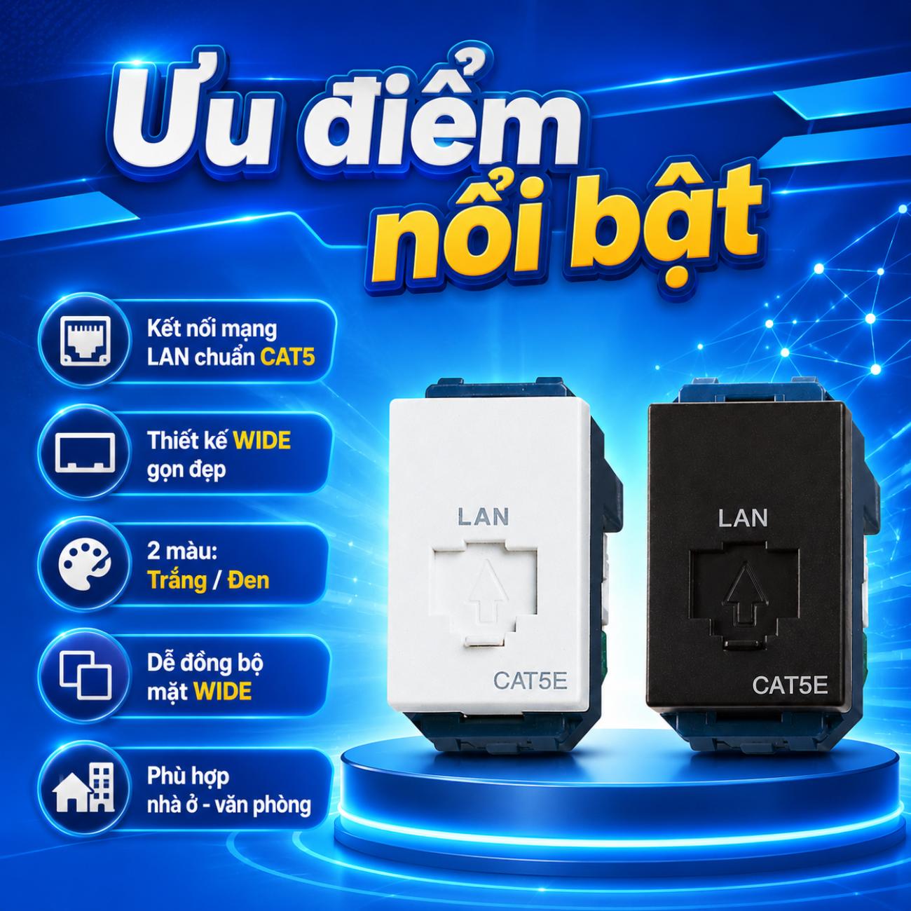 Ổ cắm data CAT5 Panasonic WIDE Series